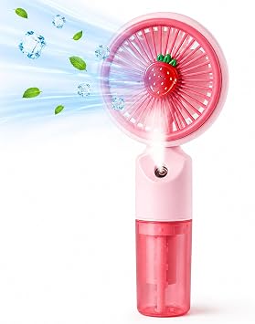 Coverzone Mini Fan Vantilat r  arjl  Su Buharl  3 H z Kademesi Ta nabilir Masa Fan  Buharl  Serinletme, Ev Ofis Kamp Seyahat El Tipi Sulu Fan Masa st  Ofis I in Vantilat r K13 Pembe