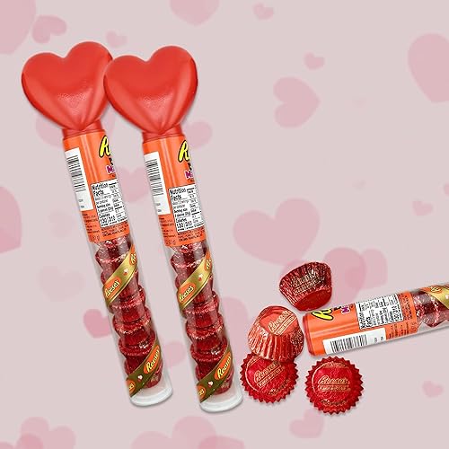 Miniatura 2 de Reeses - Juego de 3 bastones de corazón de San Valentín, paquete de 3 tubos de corazón de caramelo para el día de San Valentín, paquete de 3.