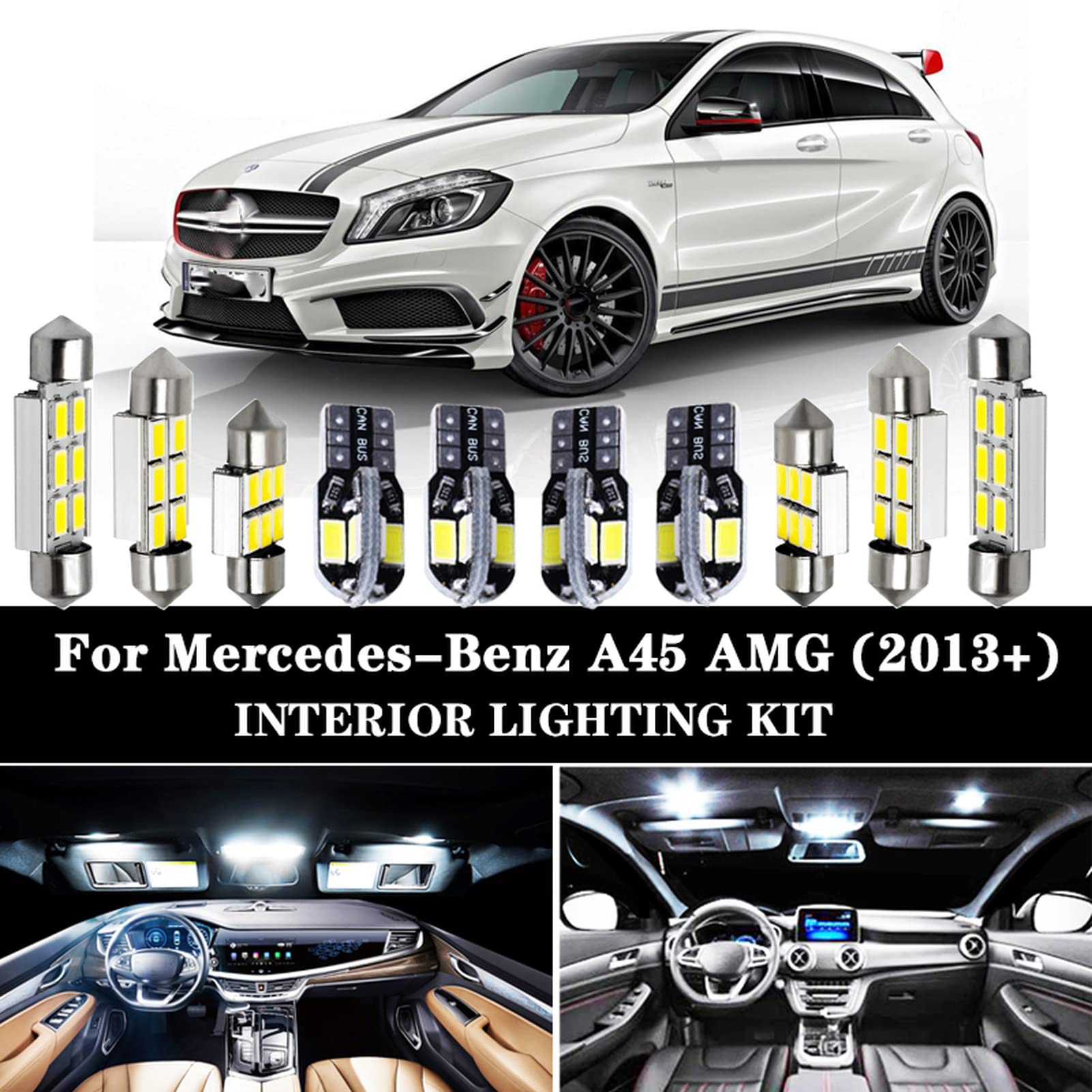Cendrier Voiture LED Pour Mercedes Classe A - Étanche, Avec Éclairage Bleu