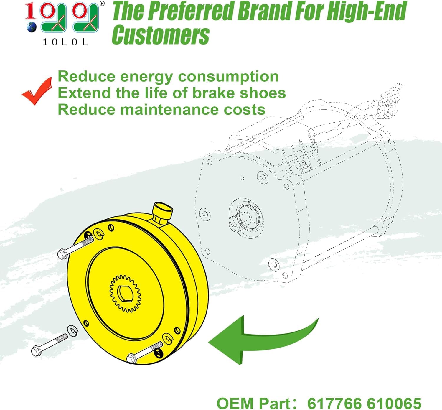 Generico 10L0L Freno del Motore del Golf Car, Freno Elettrico del Passeggino da Golf per i carrelli da Golf elettrici EZGO RXV dal 2008 in su, sostituisce l'OEM# 610065 605867