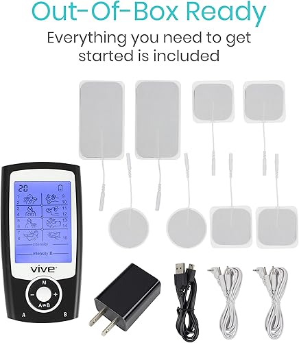 Miniatura 4 de Vive Tens Unit - Estimulador muscular - Máquina Stim con almohadillas de electrodos autoadhesivos, masajeador para espalda superior e inferior,