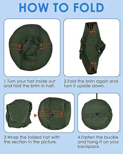 Miniatura 7 de BROTOU Sombreros de pescador plegables para mujereshombres, sombrero de ala ancha UPF 50+, gorra de pesca impermeable con protección UV