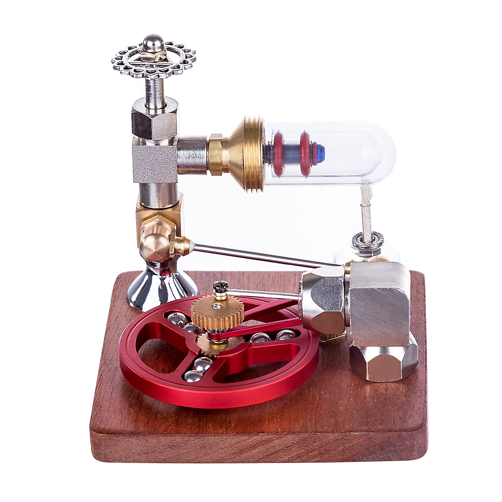 CreativeBlocker Stirlingmotor Model Erwachsen| ENJOMOR Metall Stirlingmotor Der mit Alkohollampen Läufts, Dampfmaschinen einstellbarer Geschwindigkeit, Experimentierkasten Wissenschaft Geschenk