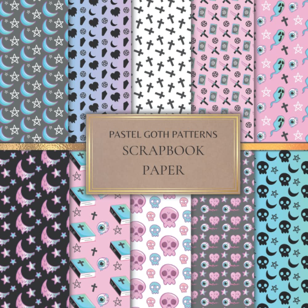 Pastel Goth Scrapbook Paper: Creepy Scrapbooking Paper for Origami, Gift Wrapping, Junk Journaling, Card Making, Invitation Card Making ETC. SIZE (8.5X8.5). 20 Double-Sided Pages
