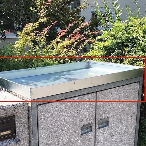 MY-MÜLLTONNE Zink Pflanzwanne für 2er 240 L Beton Mülltonnenbox Cover