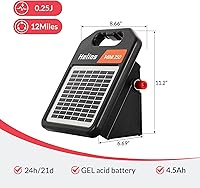 Vista 6 de Andmon MINI250 Cargador solar para cerca eléctrica con modo día o noche, 0.18 Joule Cargador solar para cerca portátil