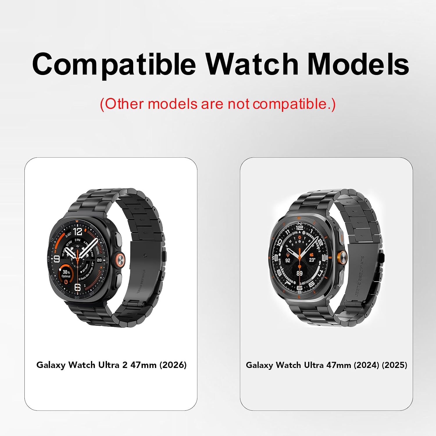 Metal Band for 47mm Samsung Galaxy Watch Ultra 2/Ultra (2026/25/24 ver.)