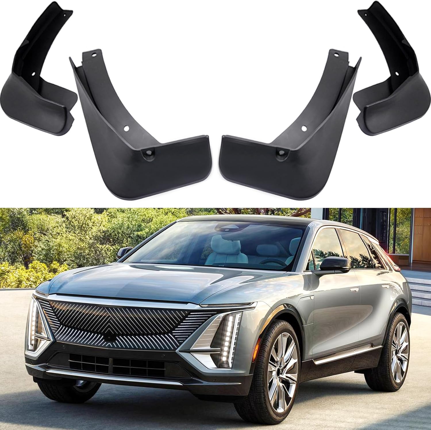Mudguards Mud Flaps Splash Guards Fenders Compatible with 2023 2024 2025 Cadillac Lyriq, 4pcs Mud Guard Kit, Black