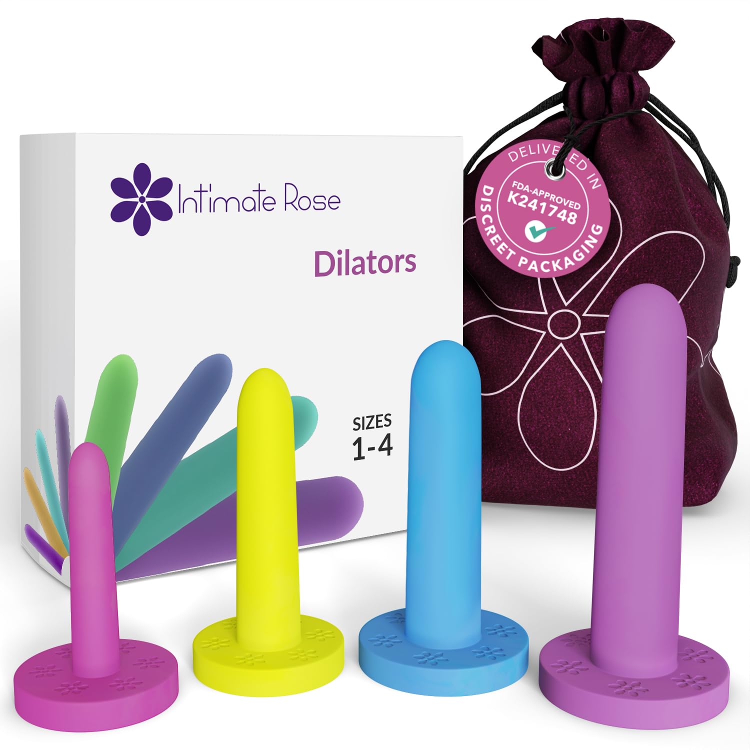 Small Vaginal Dilators for Pelvic Floor Therapy & Vaginismus Pain Relief – FDA-Cleared Silicone Set with 100+ Tutorials, Support Group & Doctor Access Small Pack 1-4