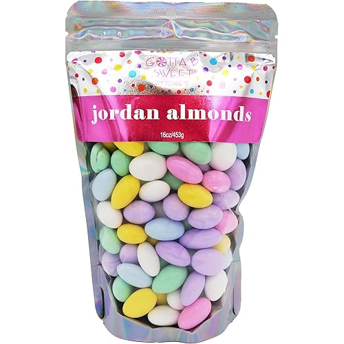 Gotta B Sweet Jordan Almonds - Bolsa resellable de 1 libra - Mezcla de colores pastel surtidos - Caramelo duro