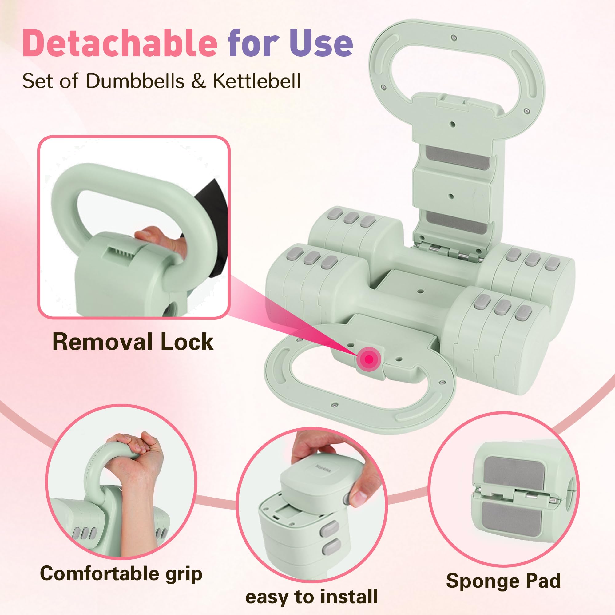 2-in-1 Kettlebell & Hanteln Set Verstellbar 1–5,5 kg | Frauen Gewichte Kurzhantel Set | Hanteln Frauen Set Damen | Home Gym Gewichte für Zuhause | Fitness Anfänger