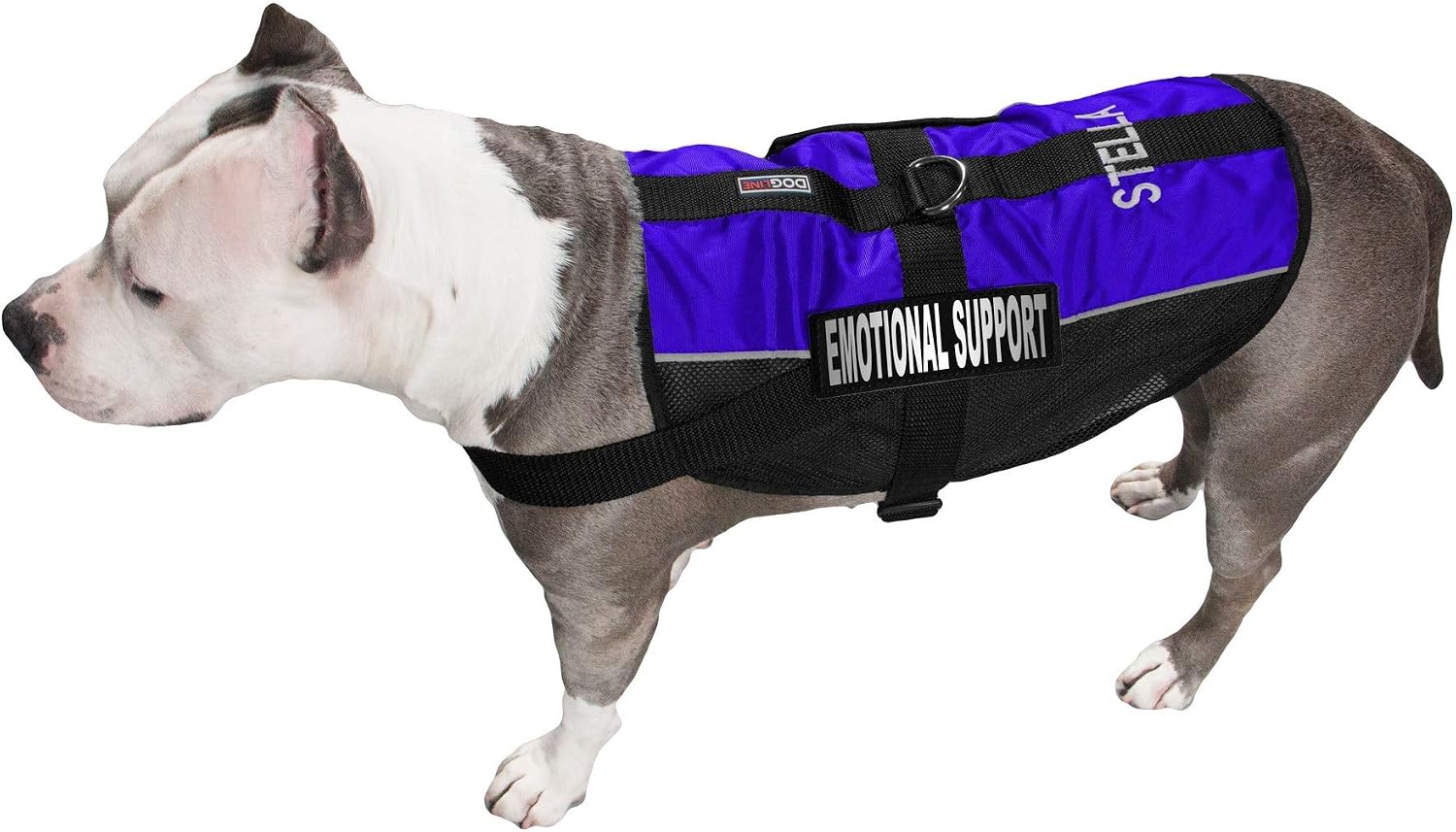 Dogline Custom Embroidered MaxAire Vest Emotional Support Removable Patch Adjustable Harness Reflective for Puppies Small Medium and Large Dogs 13 by 16 Inch Girth Purple