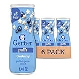 Gerber Baby Snacks Puffs, Blueberry, 1.48 Ounce (Pack of 6)