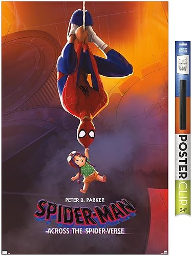 Trends International Marvel Spider-Man Across The Spider-Verse - Póster de una hoja de Peter & Mayday Parker, 34 pulgadas de largo x 22.4 W, paquete