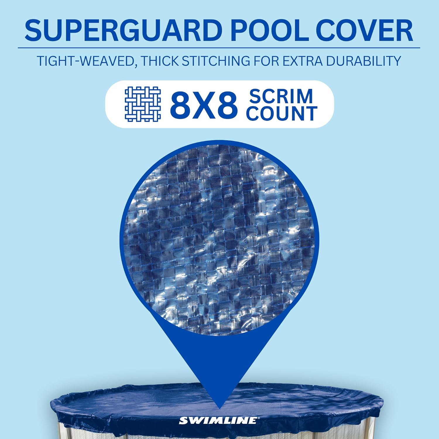 SWIMLINE 24' HYDROTOOLS Super Guard Winter Pool Cover for Above Ground Round Swimming Pools (Cover Only) - Pool Protection Accessories for Home, Backyard, Garden, and Patio