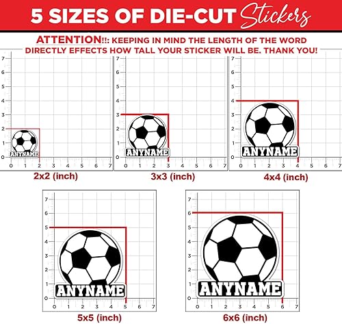 Miniatura 4 de Adhesivo personalizado con nombre deportivo, béisbol, fútbol, fútbol, equipo, regalos, impermeable, troquelado, para casco, laptop, botella de agua,