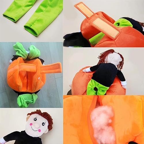 Miniatura 6 de BKDRL Disfraz de calabaza para perro, divertido disfraz de perro, disfraces de Halloween para gato y perro pequeño, naranja, XXL