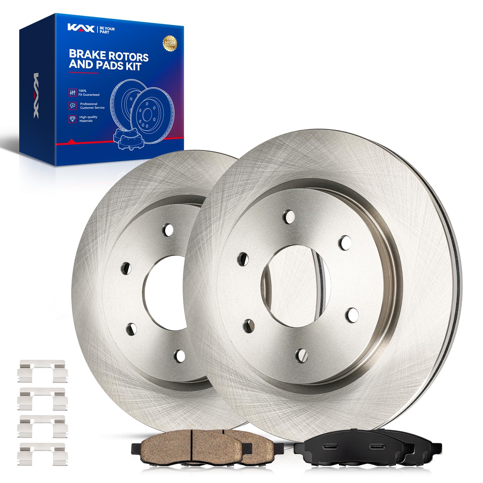 KAX Front Brake Kit, OE Brake Rotors and Ceramic Brake Pads | Fits Nissan TITAN 2005-2007, Nissan Armada 2005-2006, INFINITI QX56 2005-2006, Automotive Replacement Brake Kit
