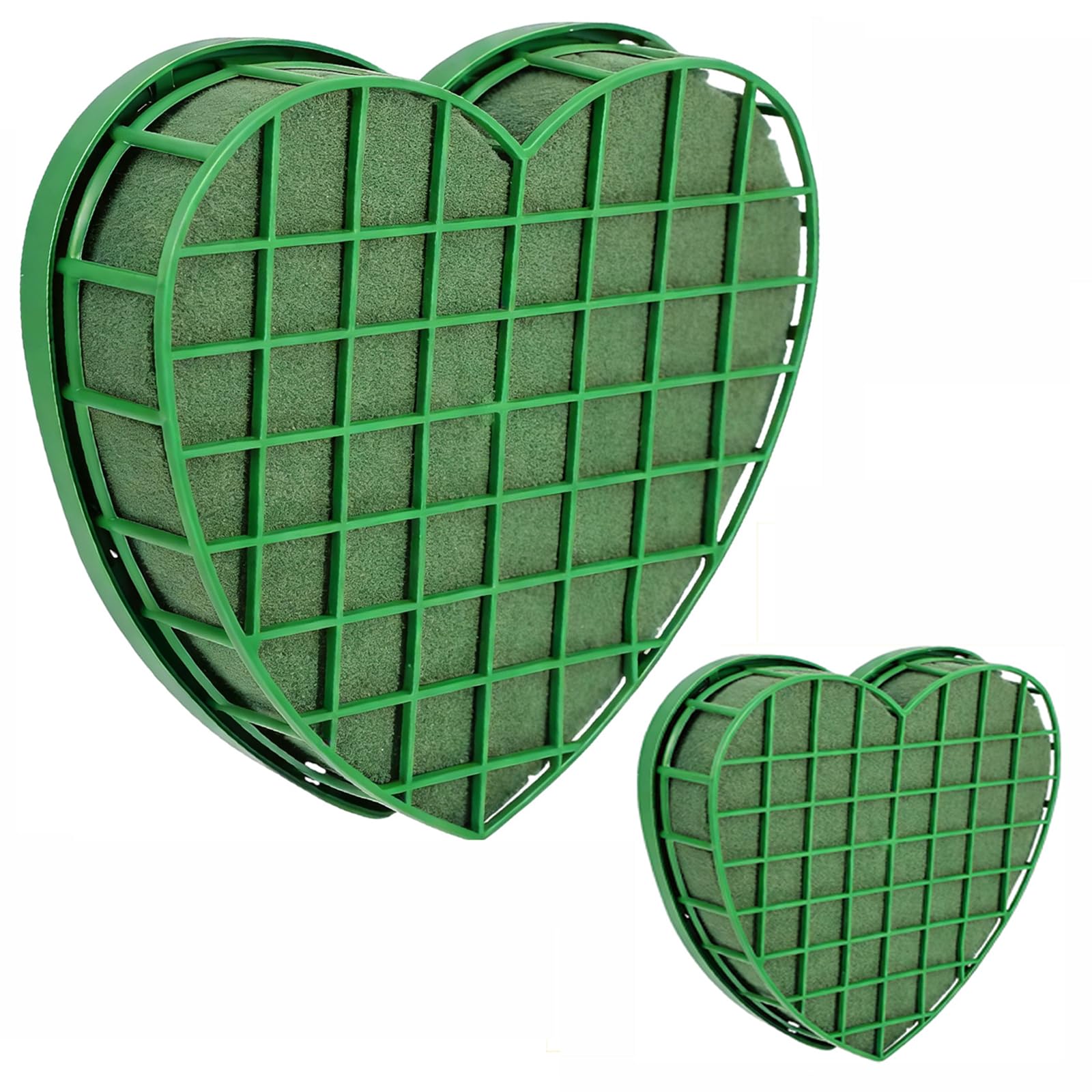 msymsyu 2Pcs Heart Shaped Flower Foam 21x21cm and 32x31cm Floral Foam