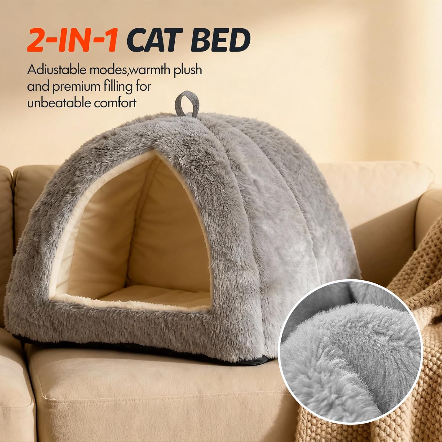 Cat Bed for Indoor Cats - Cat Cave Beds Cat House Cat Tent with Removable Washable Cushioned Pillow, Soft Kitten beds,Cat Beds & Furniture, for Small and Medium Pet Bed