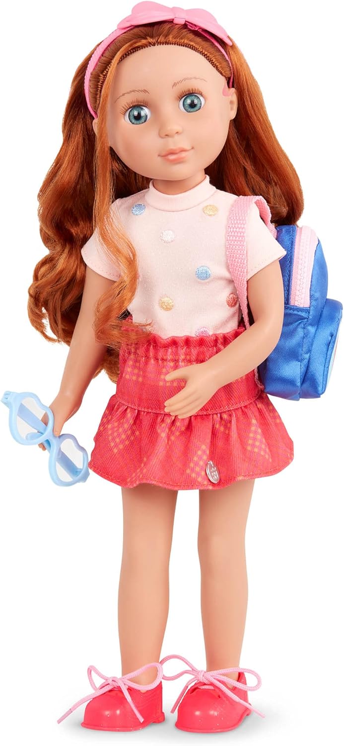 Glitter Girls – 14-Inch Doll Clothes – 7 Pieces School Outfit – Colorful Skirt & Accessories – Rainbow Backpack & Glasses – 3+ Years– A+ Fashion