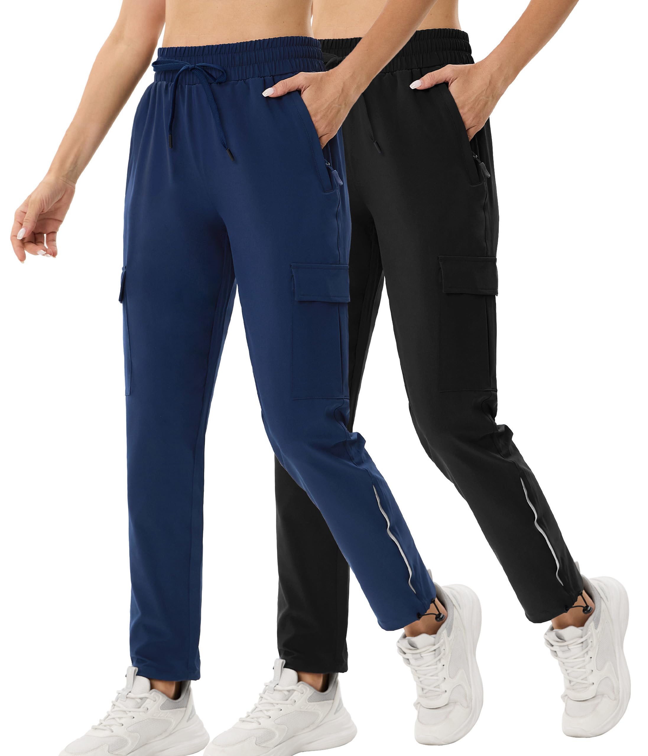 ANGEL CITIZ 2 Pack Damen Cargohose Jogginghose Leichter Trekkinghose Wanderhose Schnelltrocken Wasserdicht Outdoorhose Sommer Golfhose