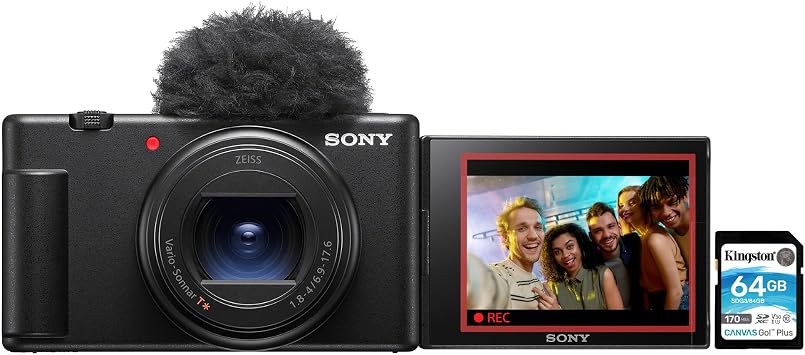 Sony ZV-1 II Vlog Camera for Content Creators and Vloggers Black Bundle