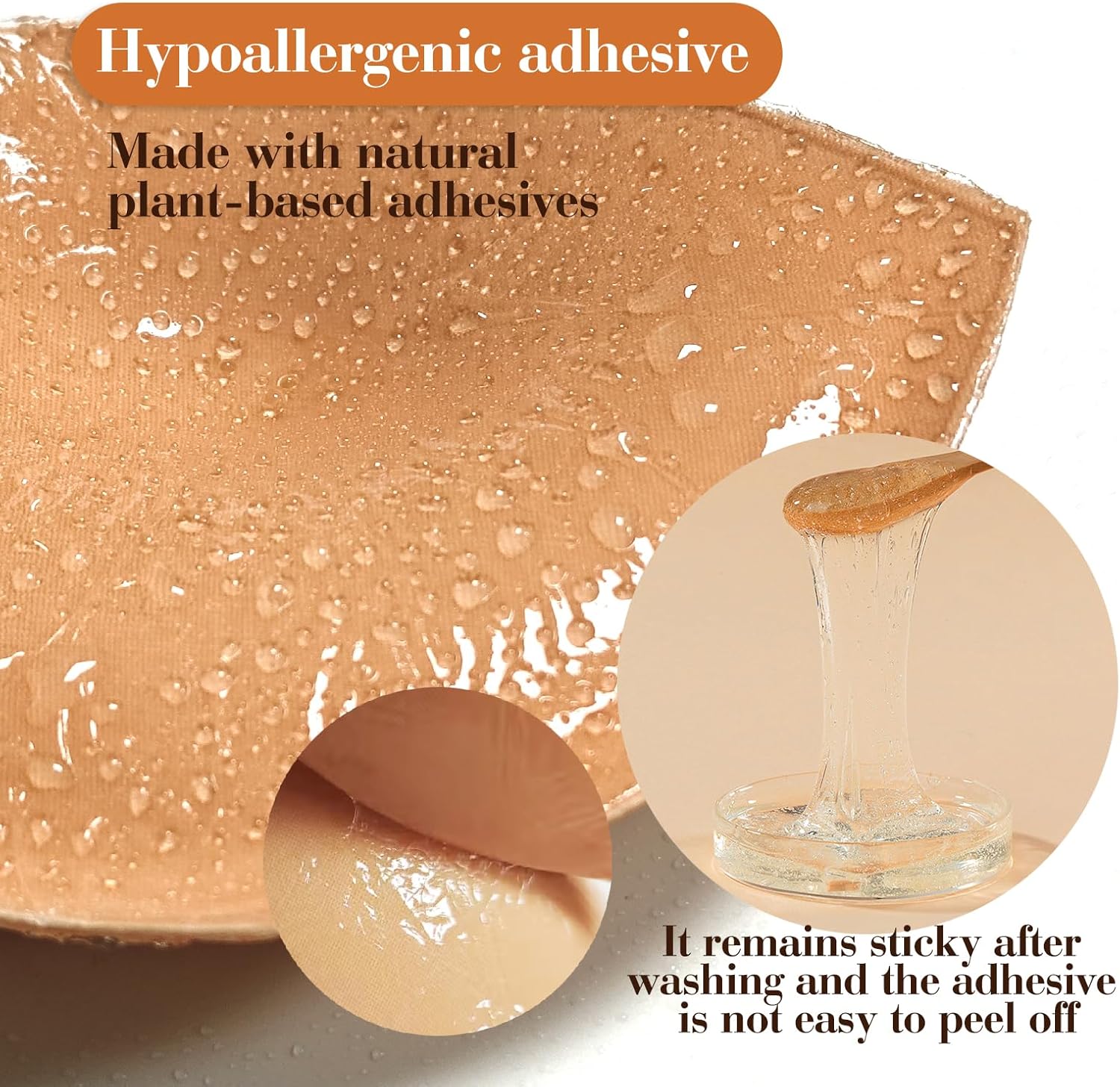 Majurphy Natural Push up Sticky Bra Insert Pads | Double Sided Adhesive Inserts | Stick on for Sports Bra Swimsuit - Image 8