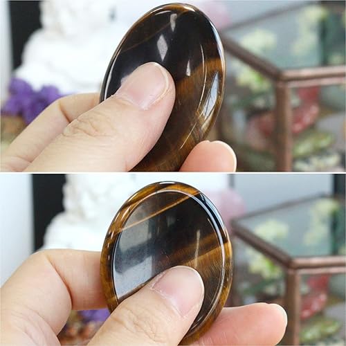 Miniatura 3 de Juego de 2 piedras de preocupación para el pulgar para curación de la ansiedad, piedras preciosas talladas a mano, piedras preciosas talladas a