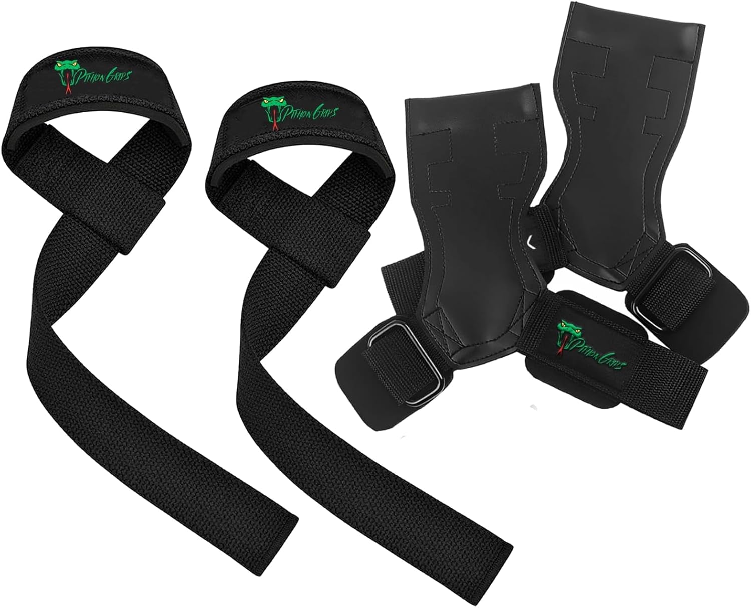 Pithon Grips Weight Lifting Wrist Support Straps & Gloves