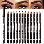 FeiCuiYun 12Pcs Eyebrow Pencils for Women, Wooden Hard-Core Dark Brown Eyebrow and Eyeliner Pencil, Long Lasting Waterproof and Sweat-Proof,Beginner Makeup Brow Pencil,Create a Natural Eye Brow Makeup