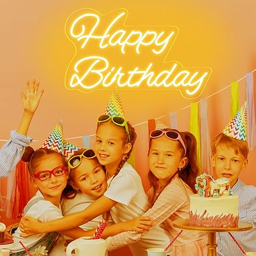 Miniatura 2 de Decorative Signage - 16.54x9.06in Acrylic Birthday Neon Sign, Warm Light, Reusable, USB Powered, Dimmable, Wall Mount, Includes Chain, Screws, Hooks