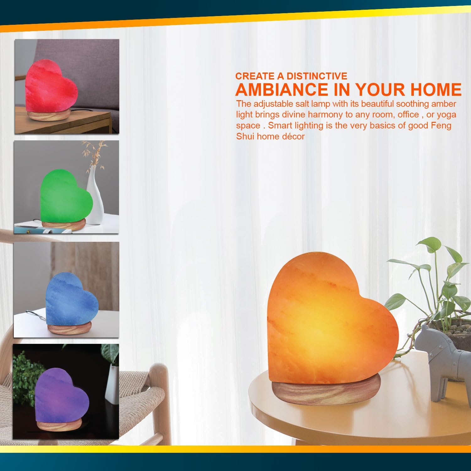 Himalayan Glow LED USB Heart-Shaped Salt Lamp, Multi Color Changing 4-5 lbs, No Installation Required Great Decor for Home Office Hotel,Great Decor, Best for Gift