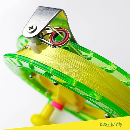 Miniatura 7 de Bobinadora de cuerda para cometas de 7 pulgadas (diámetro) y 650 pies de línea de rueda de cometa bloqueable resistente (verde, 7 pulgadas)