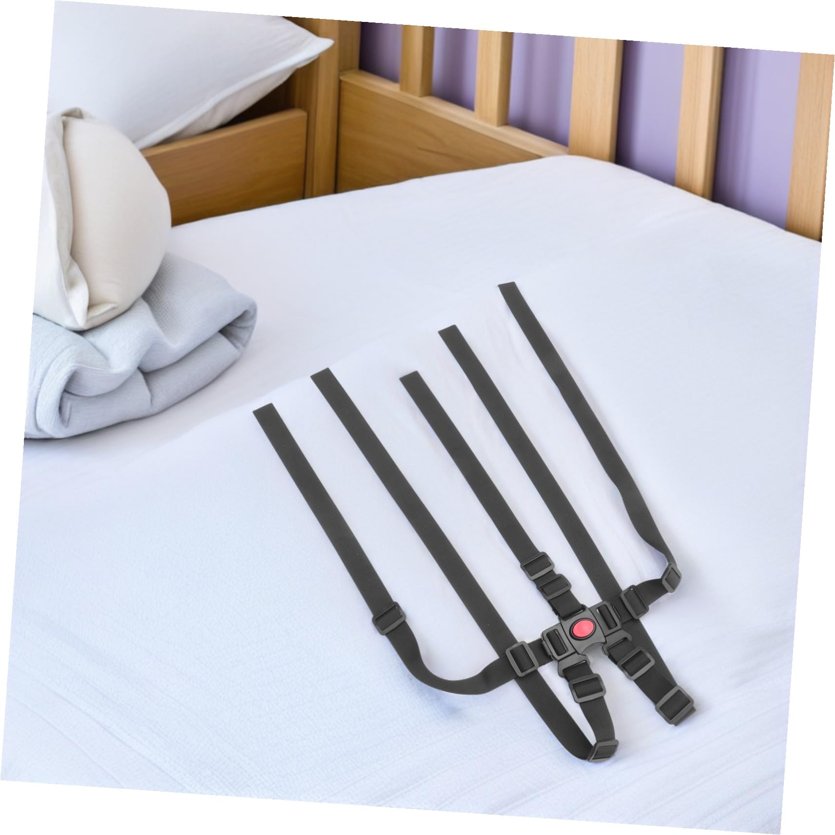 SUPVOX 4 Piezas arnés de seguridad para correa para el asiento del cochecito arneses de seguridad para el bebé correas de silla alta de reemplazo Black