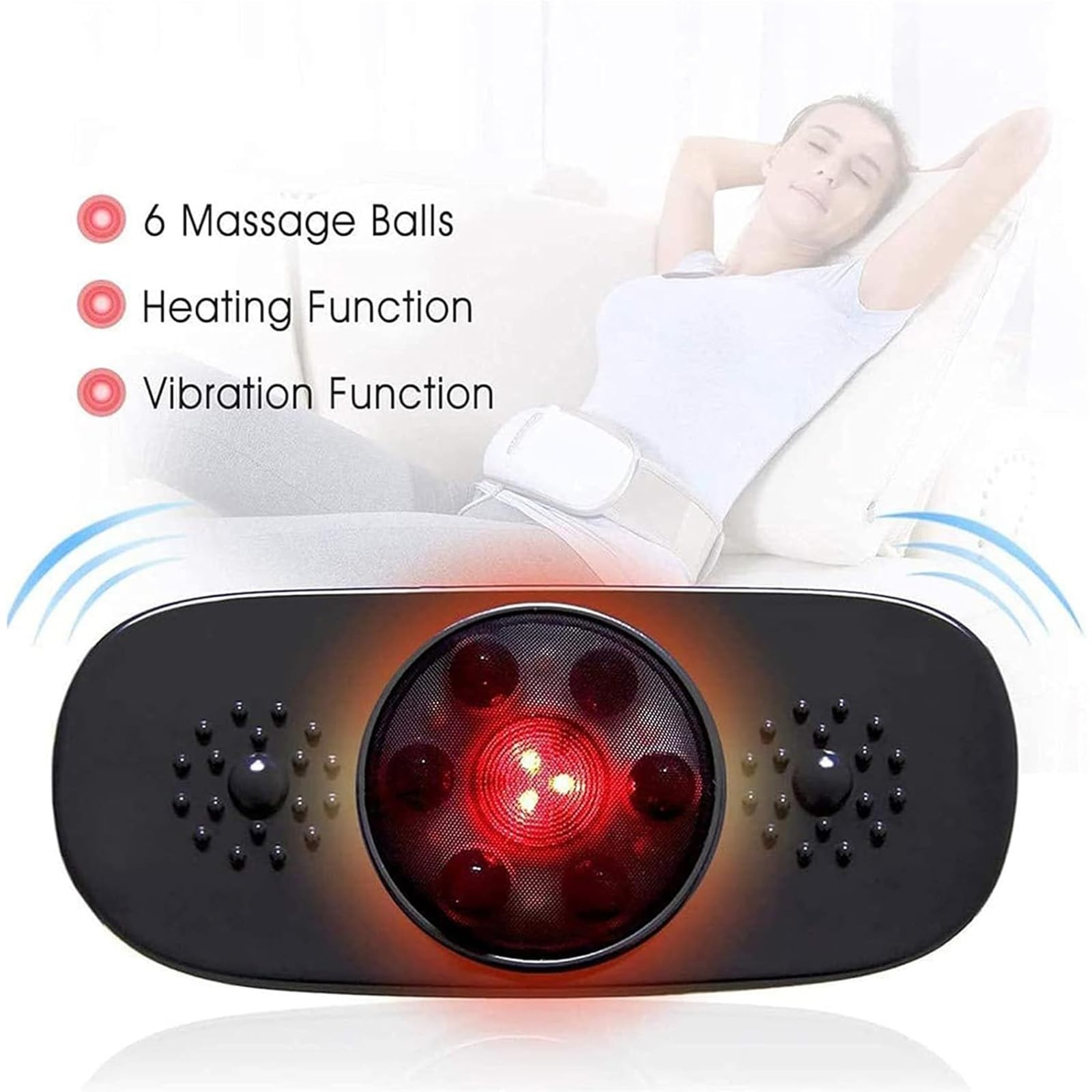 Electric Abdominal Massage, Wireless Model Slimming Belt with 4 Massage Intensities & 360° Massage and Vibrating Heat for Waist, Back Massage, Lifting Buttocks, Slimming Belly and Thighs