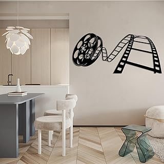 Metal Movie Reel Wall Art, Movie Tape Cinema Wall Art, Movie Reel Wall D...