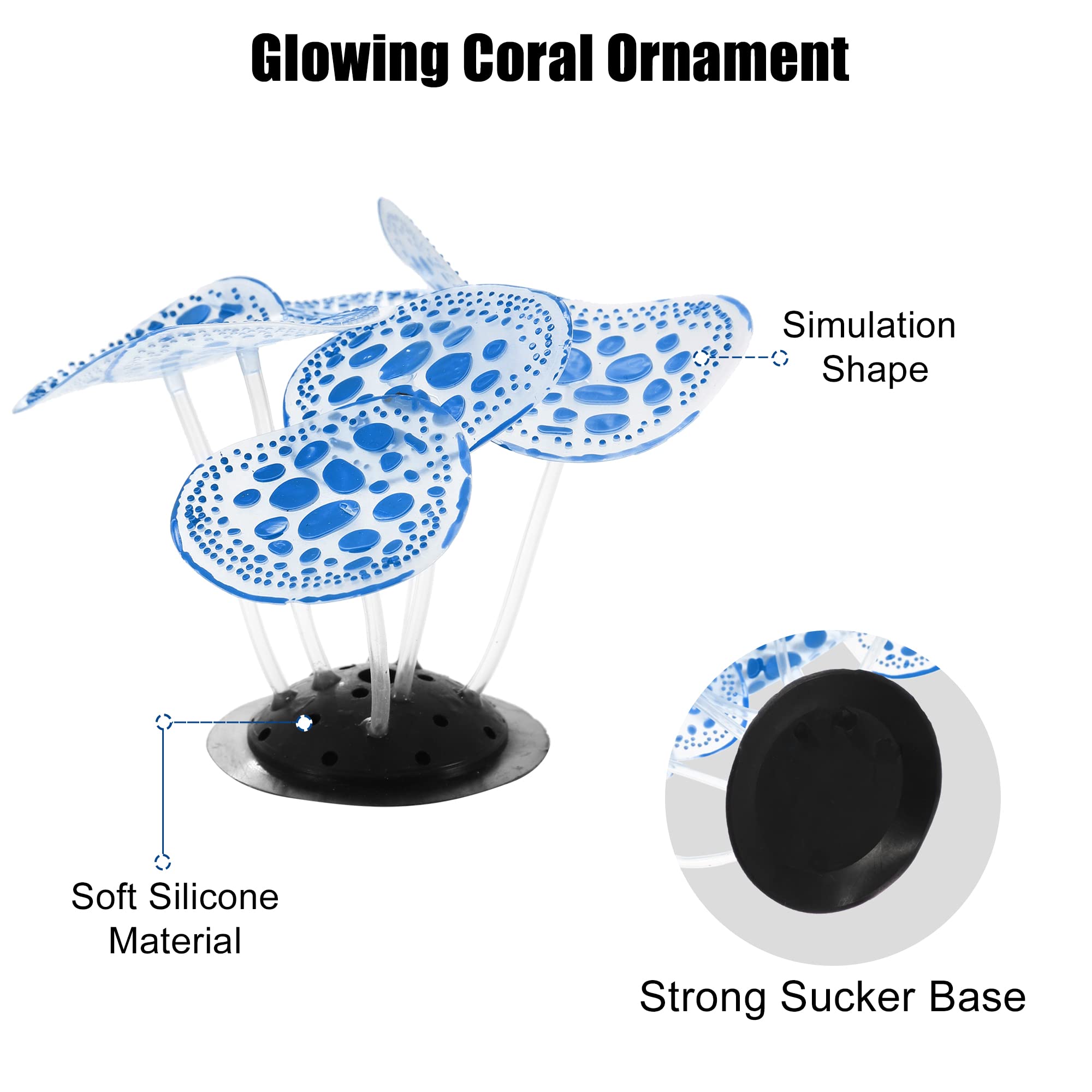 VOCOSTE Aquarium Simulation Corail, Silicone Décoration 2.36"X3.15" Bleu