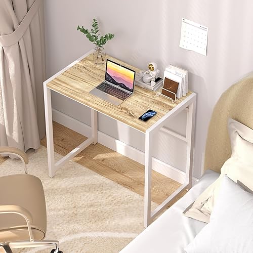 Miniatura 2 de GreenForest Escritorio plegable para espacios pequeños, escritorio de computadora pequeño de 31.5 pulgadas sin montaje para oficina en casa, mesa