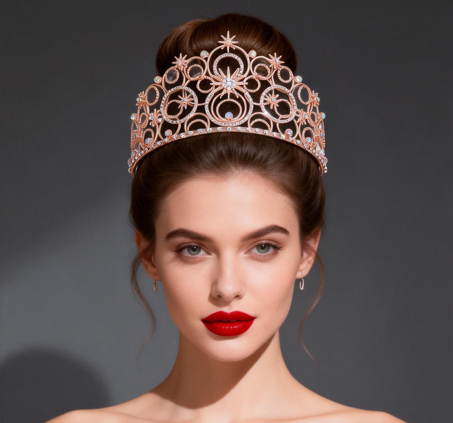 Crystal Crowns for Women, Crystal Bubble TiaraBride Royal Queen Headband Princess Headpieces for Women Bridal Wedding Prom Birthday Party Crowns