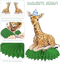 Vista 4 de Centros de mesa para fiesta de animales de safari, diseño de panal de abeja, decoración de fiesta temática de selva, centro de mesa de fiesta