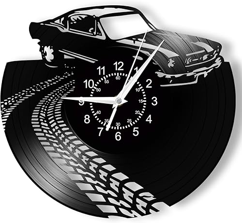 Reloj de pared retro para automóvil, reloj de garaje clásico de 12 pulgadas, reloj de cuarzo silencioso sin tictac, funciona con pilas, vintage,