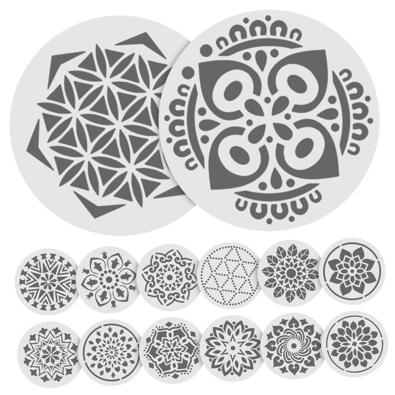TEHAUX 72stücke Teiliges Mandala Schablonen Wiederverwendbare Malvorlagen Für - Und Textilgestaltung Praktische Blumenmuster Für Kreative Projekte