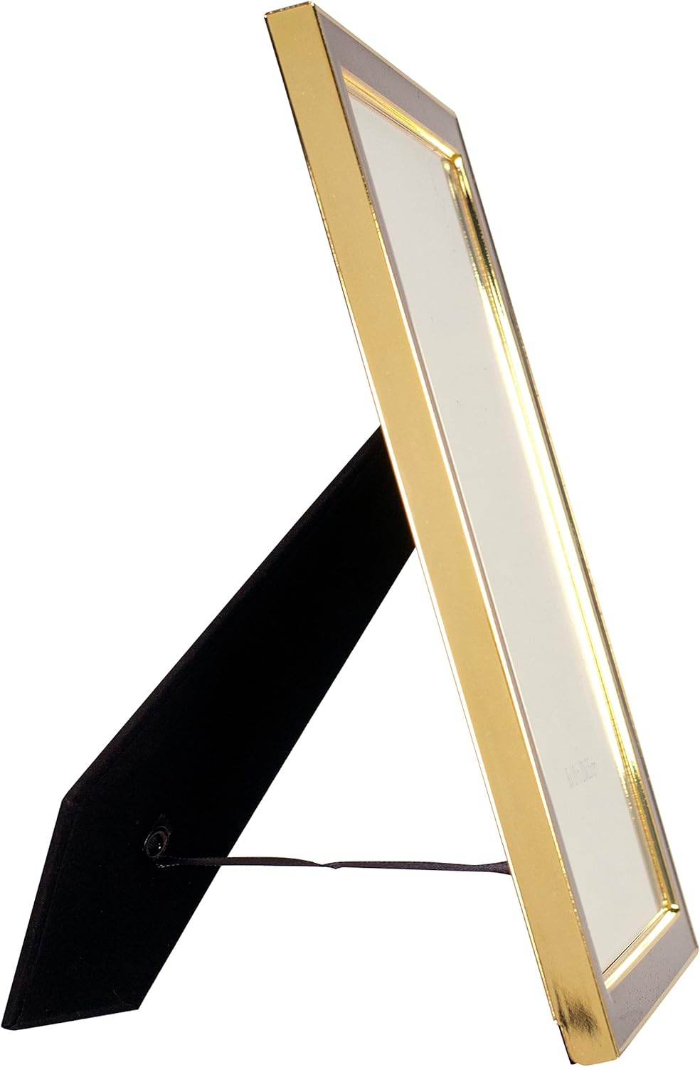 Malden International Designs 8x10 Black Metal Picture Frame With Shiny Gold Inner And Outer Border