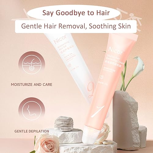 Miniatura 2 de Kit de crema depilatoria facial, removedor de vello íntimoprivado, loción de crema depilatoria sin dolor para cara, piernas, brazos, axilas y todo