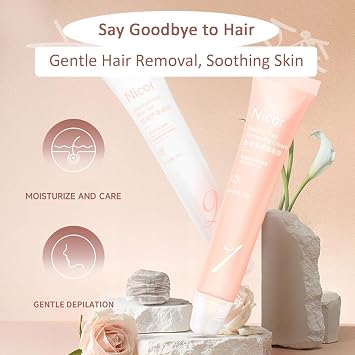 Facial Hair Removal Cream Kit, Intimate/Private Hair Remover, Painless Depilatory Cream Lotion for Face, Legs, Arms, Underarms and Whole Body, Soothing Formula for All Skin Types