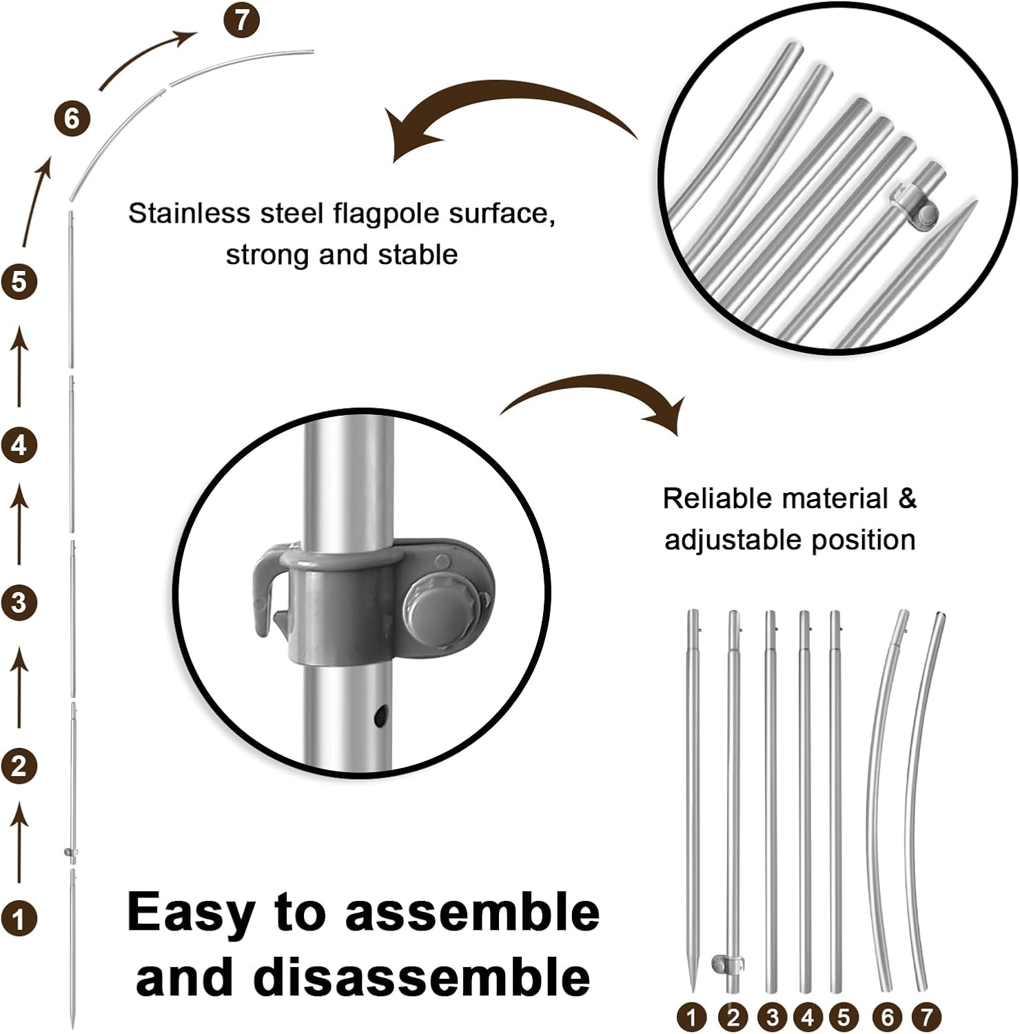 Soup Flag for Business, Soup 8FT Polyester Advertising Swooper Flag with Aluminium Alloy Flag Pole Kit, Stainless Steel, Ground Spike, Portable Bag