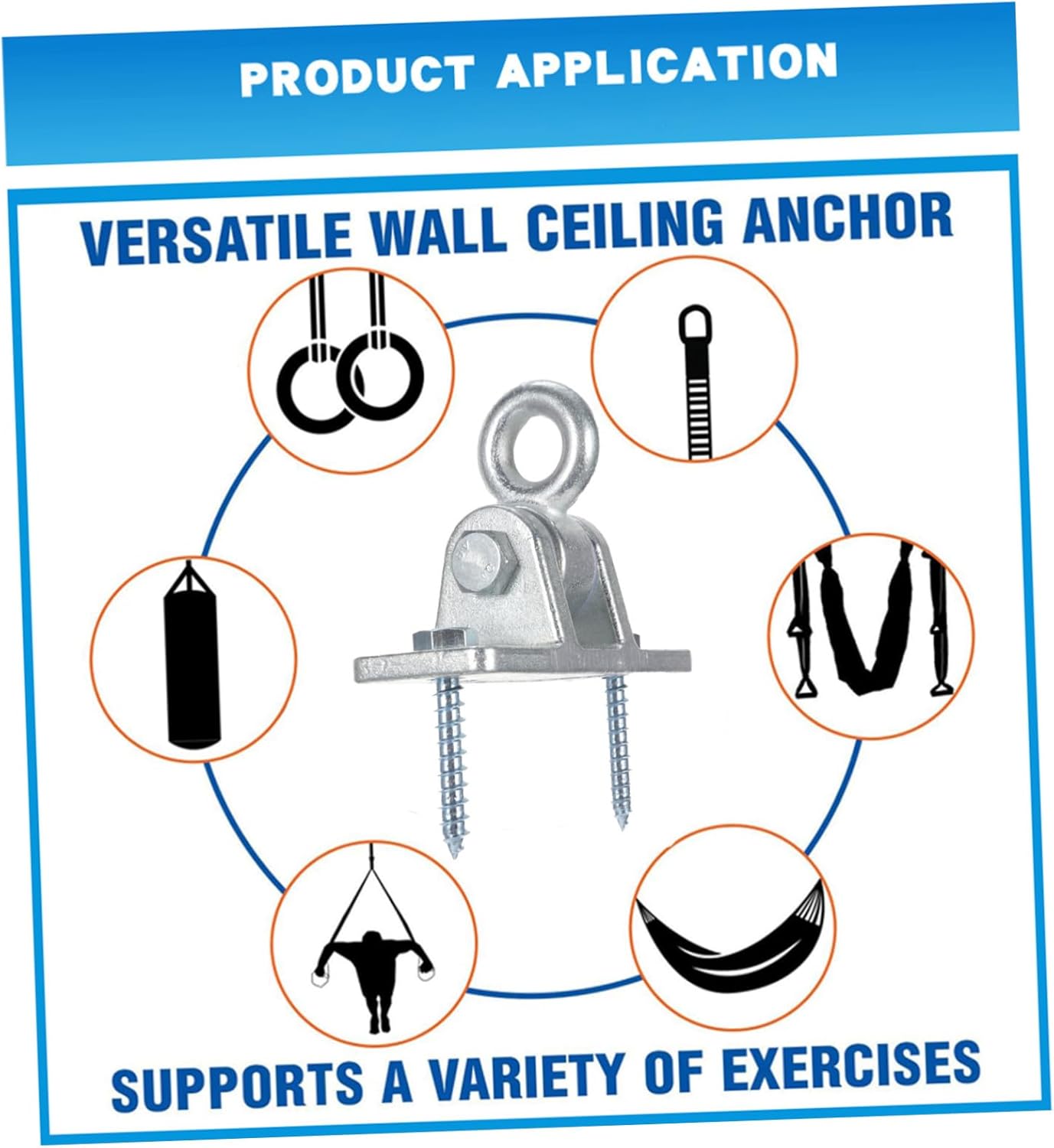 KICHOUSE Heavy Duty Steel Swing Hooks Set for Outdoor Swings and Hammocks Locking Hooks for Backyard Playground and Park Use