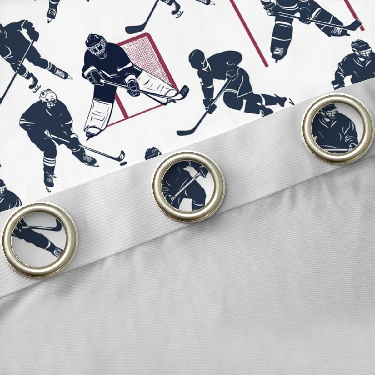 Feelyou Ice Hockey Window Curtains for Bedroom Living Room Sports Event Pattern Window Treatments for Kids Boys Girls Hockey Player Curtains Winter Sports Hockey Window Drapes 38W X 54L,2 Panels