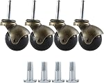 Artilife 4Pack Roues à roulettes 2" Roulette en cuivre antique avec 5/16" x 1-1/2"(8 x 38mm) Chaussette de montage pour chaise de canapé de meubles lourds